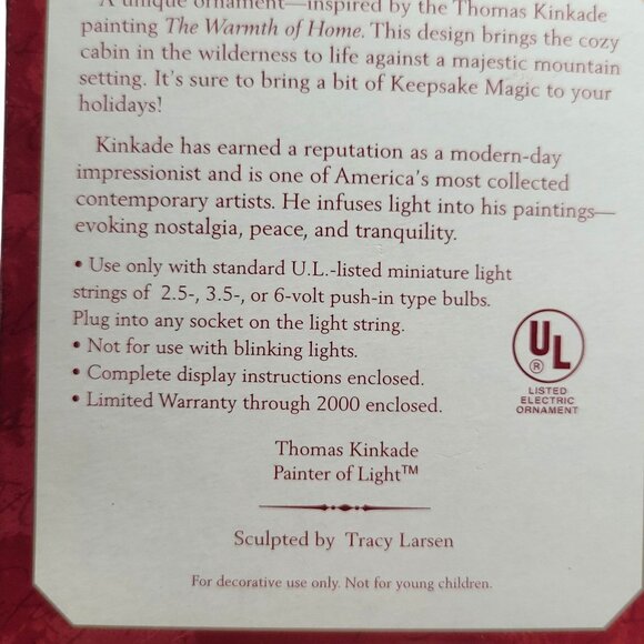 Hallmark Keepsake Ornament The Warmth Of Home Thomas Kinkade 1997 Magic Lighted - Picture 3 of 8